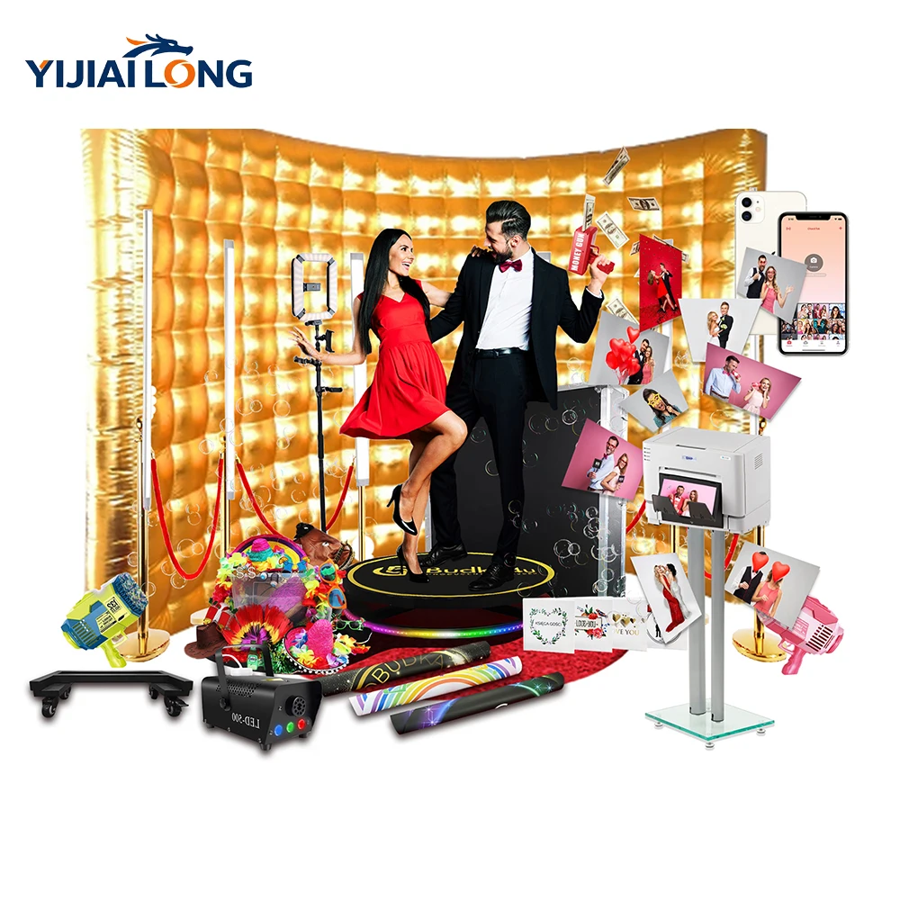 3-Meter Aufblasbare Fotobox-Wand Raumdekoration Selfie-Box Hintergrund, Fotobox-Gehäuse 360-Grad-Fotoshooting-Hintergrund für Partys – Detail 4