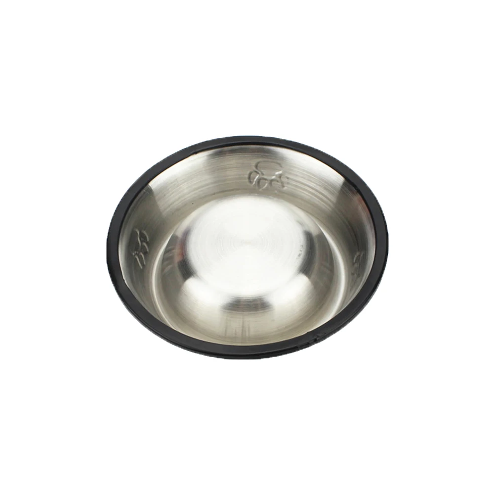 

Durable Stainless Steel Pet Bowl 18cm Nonskid Rubber Base Dog Cat Food Dish Noise Reducing Scratch Proof Design