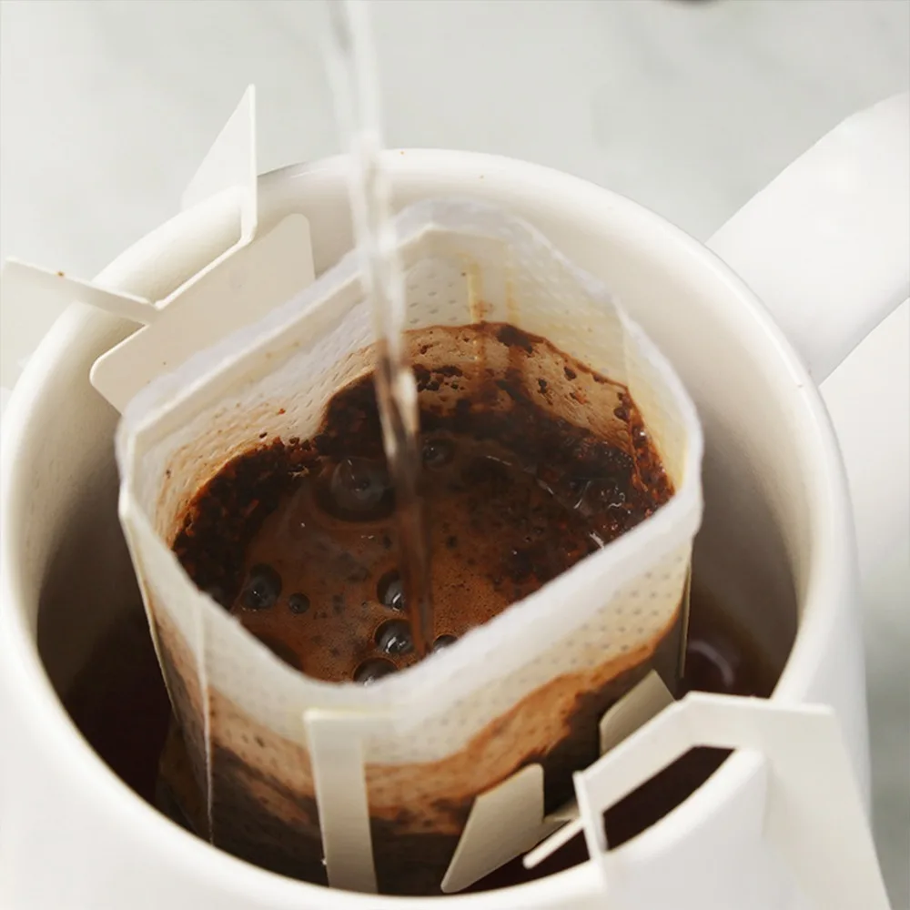 50pcs set 50 Count Coffee Filter Bags Hanging Ear Design Disposable Single Serve Coffee Filters Single Serve Paper Material