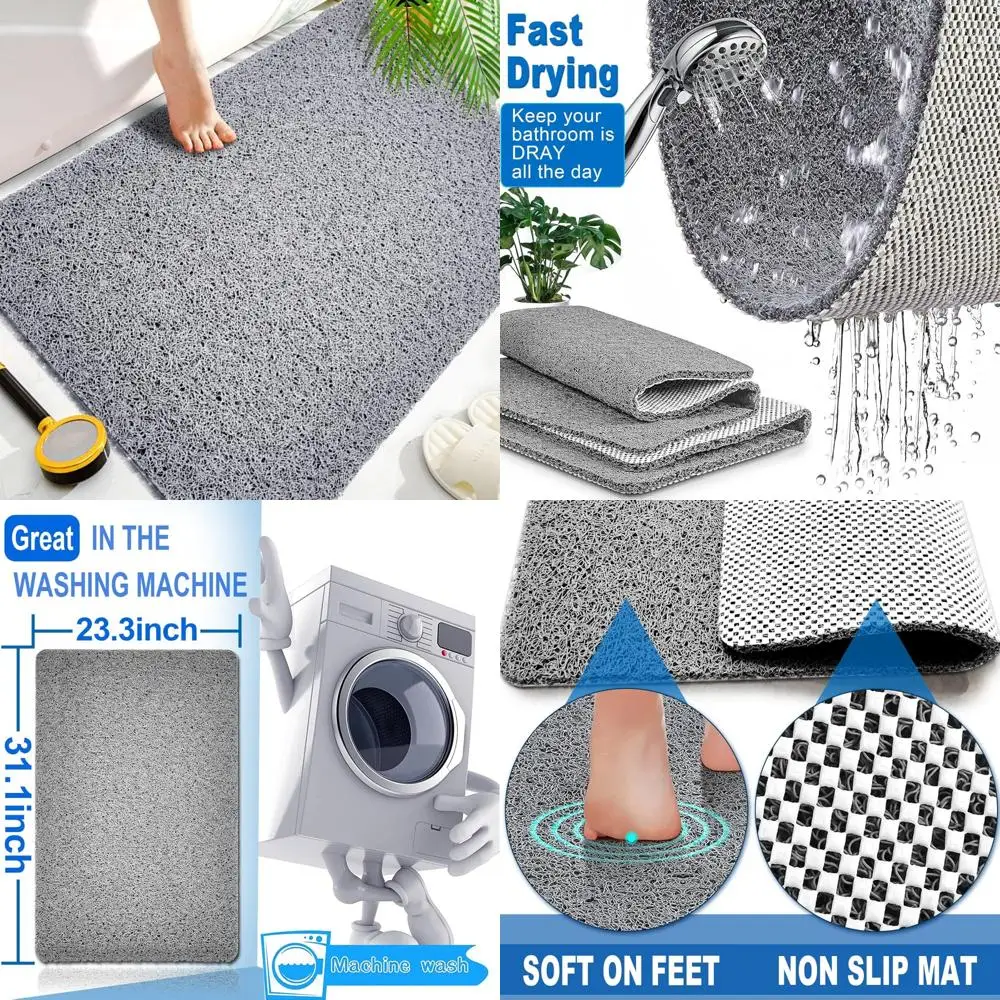 

коврики для душа нескользящие для пожилых людей, коврики для ванной 24x32’’lager loofah, нескользящий коврик для ванной для пожилых людей - серый