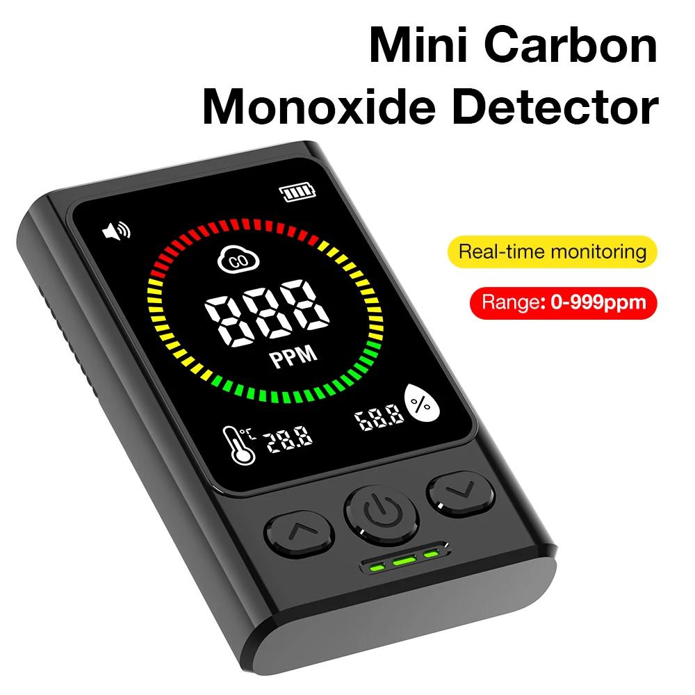 0-999ppm CO Meter LCD Display Carbon Monoxide Detector  Gas Concentration Analyze Air Quality Tester for Home School Greenhouse