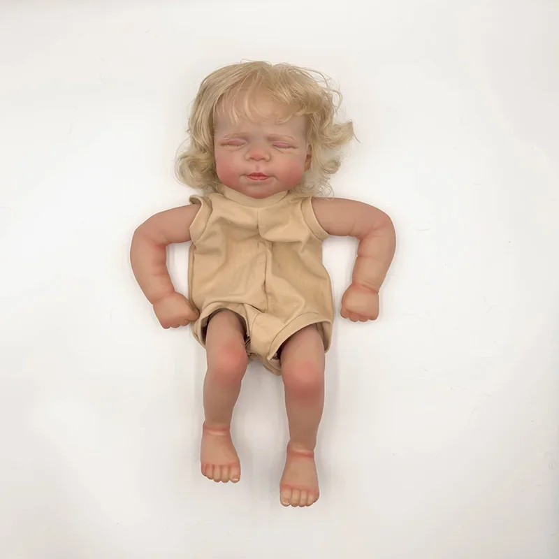 19inch Reborn Doll Kit Pascale  Painted Unfinished Doll Parts with Hand Rooted Blond Hair