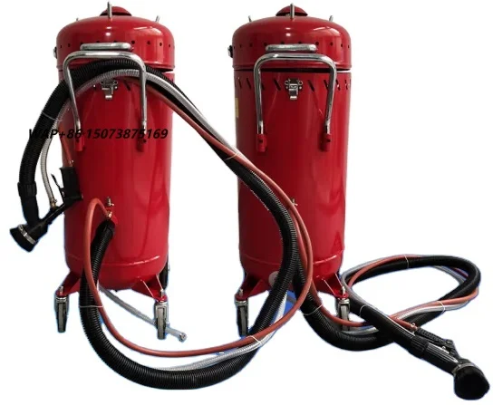 Portable 28 Gallon Dustless Dry Sand Blasting Pot Blaster Vacume Recycler