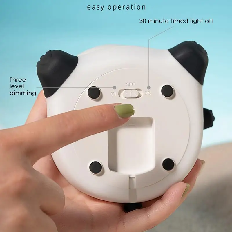 Portátil Panda LED Night Light para crianças, lâmpada fofa, USB recarregável, abajur, sala de estar, quarto de criança