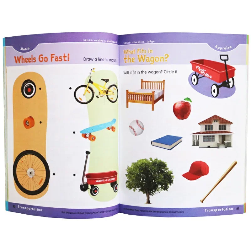 Evan-Moor Skill Sharpeners Critical Thinking, Grade K Workbook,aged 3 4 5 6, English book 9781629383484