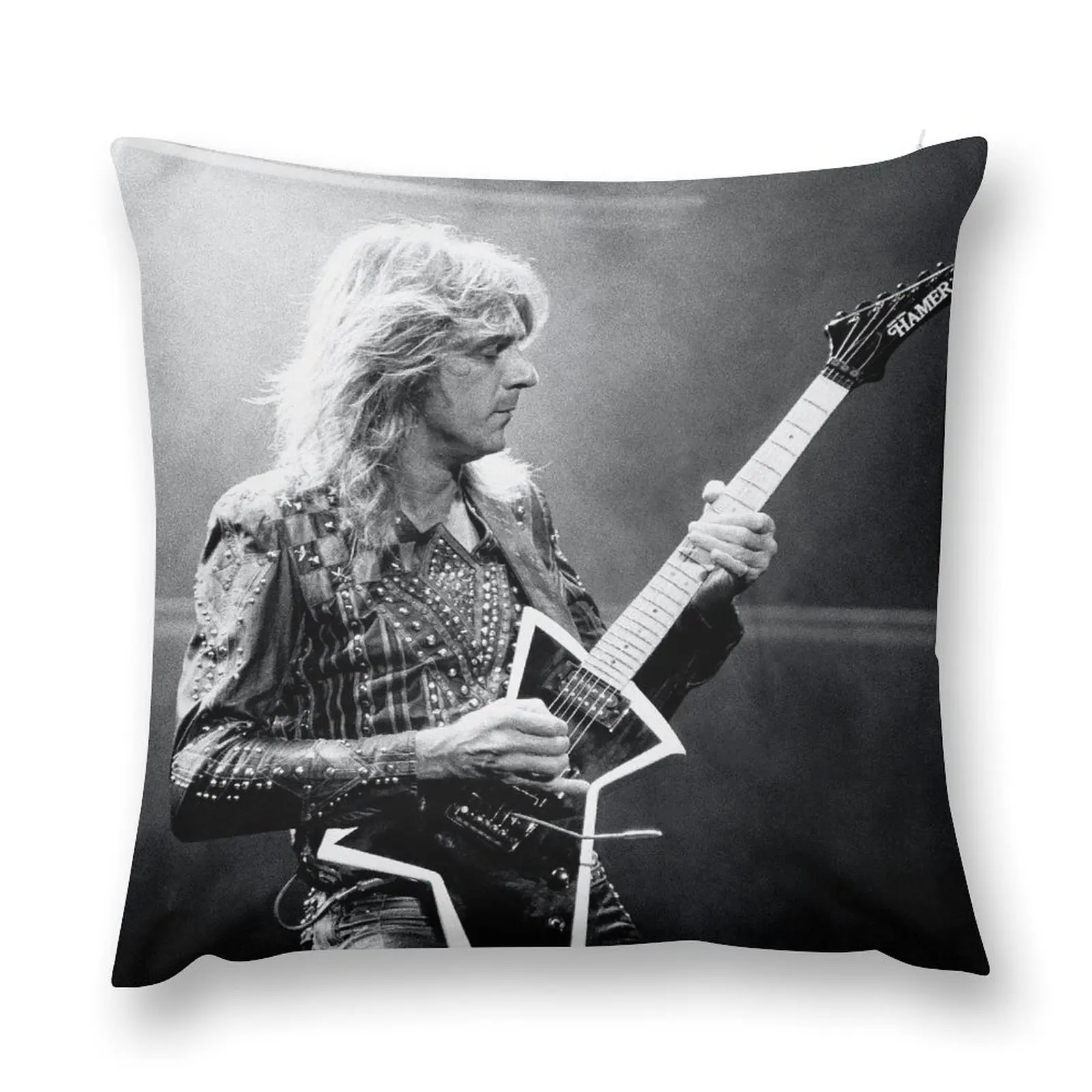 Glen Tipton - Judas Priest - BW Photograph Throw Pillow Marble Cushion Cover pillowcases for sofa cushions anime girl pillow