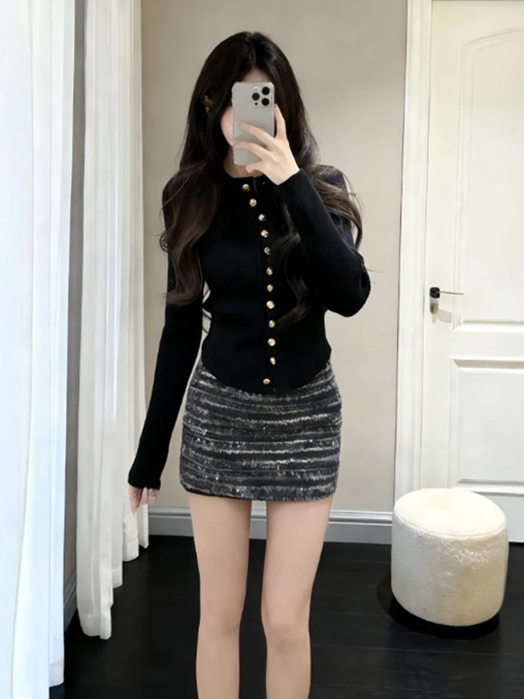 

Корейский трикотажный топ Slim Fit «Нежный Ветер»: суперстильный, очень красивый, весна 2026, модный, женский, из полиэфирного волокна