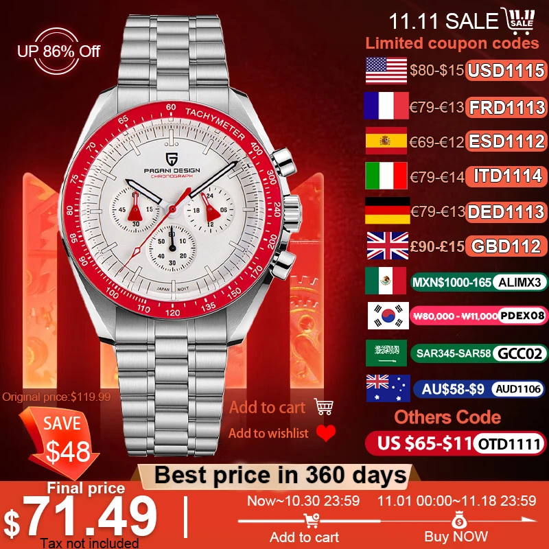 2026 New PAGANI DESIGN AK Project Mars Men's Watches Luxury Quartz Watch Men AR Sapphire Speed Sport Chronograph Automatic Date