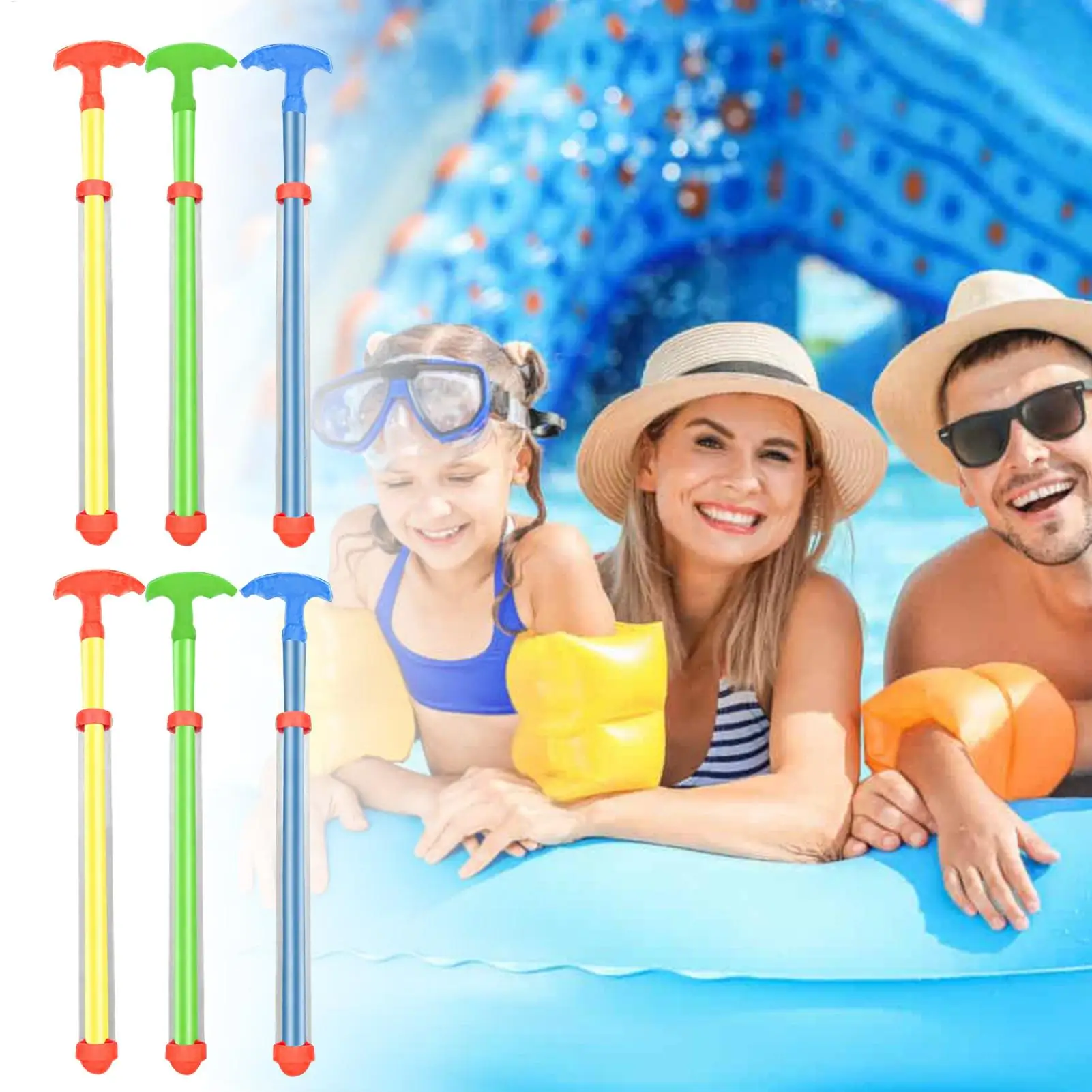 Water Squirter Toy 6 Pieces Romantic Interactive Game Kids Water Squirter Sprinkler for Outdoor Swimming Pool Amusement Park