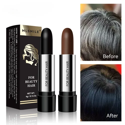Pluma de tinte para el cabello negro y marrón, barra de crema para teñir el cabello, cobertura temporal rápida de tinte para el cabello, tinte para el cabello blanco, pluma de teñido no tóxica