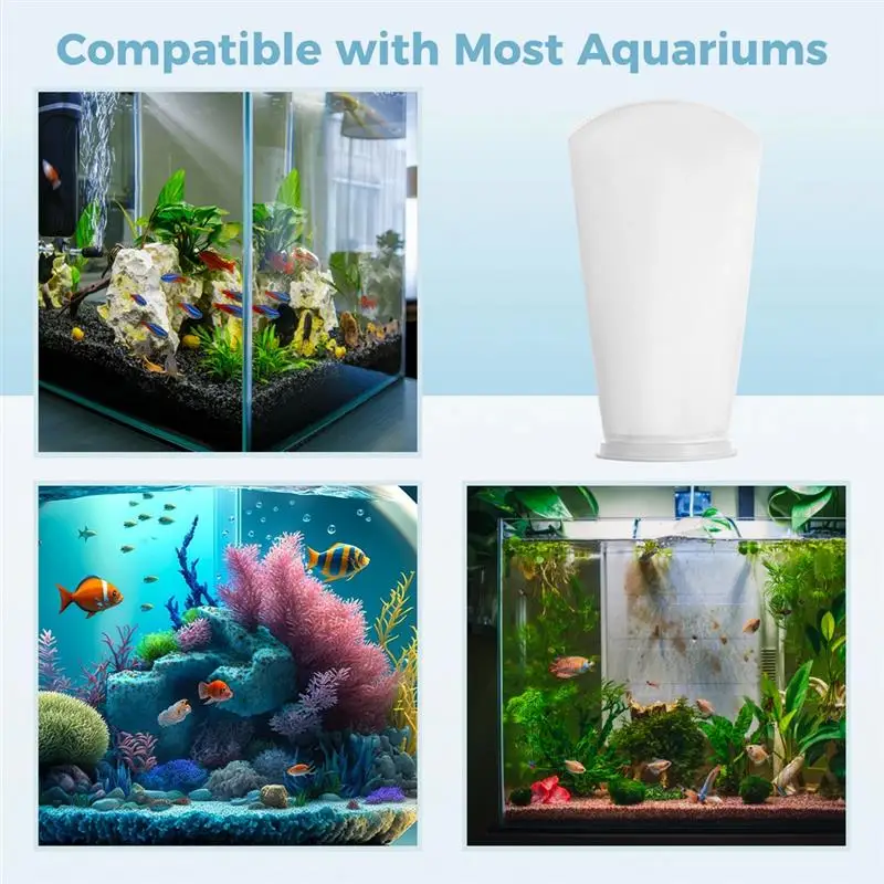 8Pcs Aquarium Filter Socks 200μM Ring Filter Bags Long Fish Tank Filter Socks Fish Tank Filter 7-Inch Ring 2 Handles Filter Bag