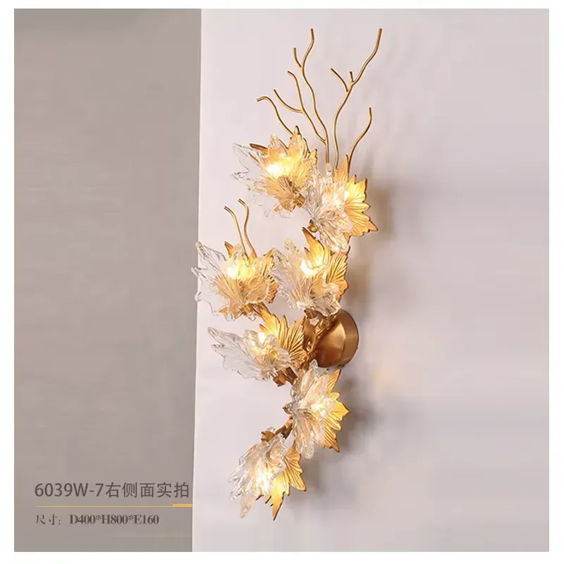 Light Copper Living Room Wall Glass Villa Creative Bedroom Bedside Corridor Art Lighting