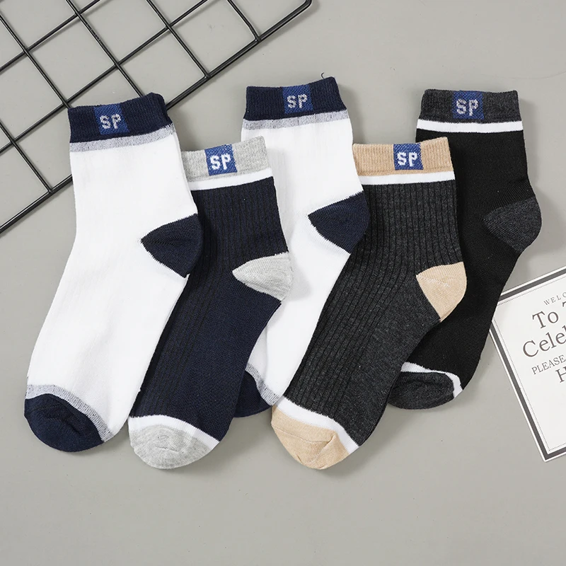 New Spring Autumn Men's Socks Mid Tube Solid Color Breathable Comfortable Simple Fashion Gifts Male Ankle Socks