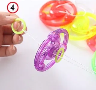 20pcs Luminous Pull Wire Flywheel Luminous UFO Flashing Toy Children's Nostalgia Whistle Rattling Gift