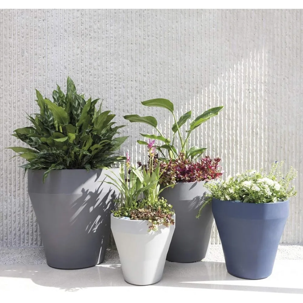 Plantador TruDrop Crescent Garden Rim, vaso de plantas com rega automática, 30 polegadas (preto caviar)