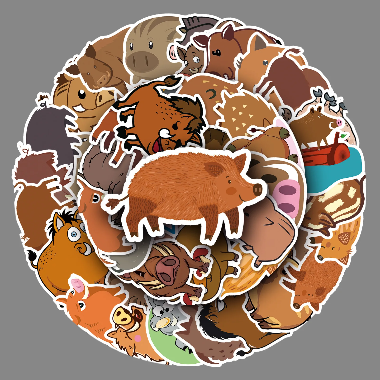 

50Pcs Cartoon Wild Boar Series Graffiti Stickers Suitable for Laptop Helmets Desktop Decoration DIY Stickers Toys Wholesale