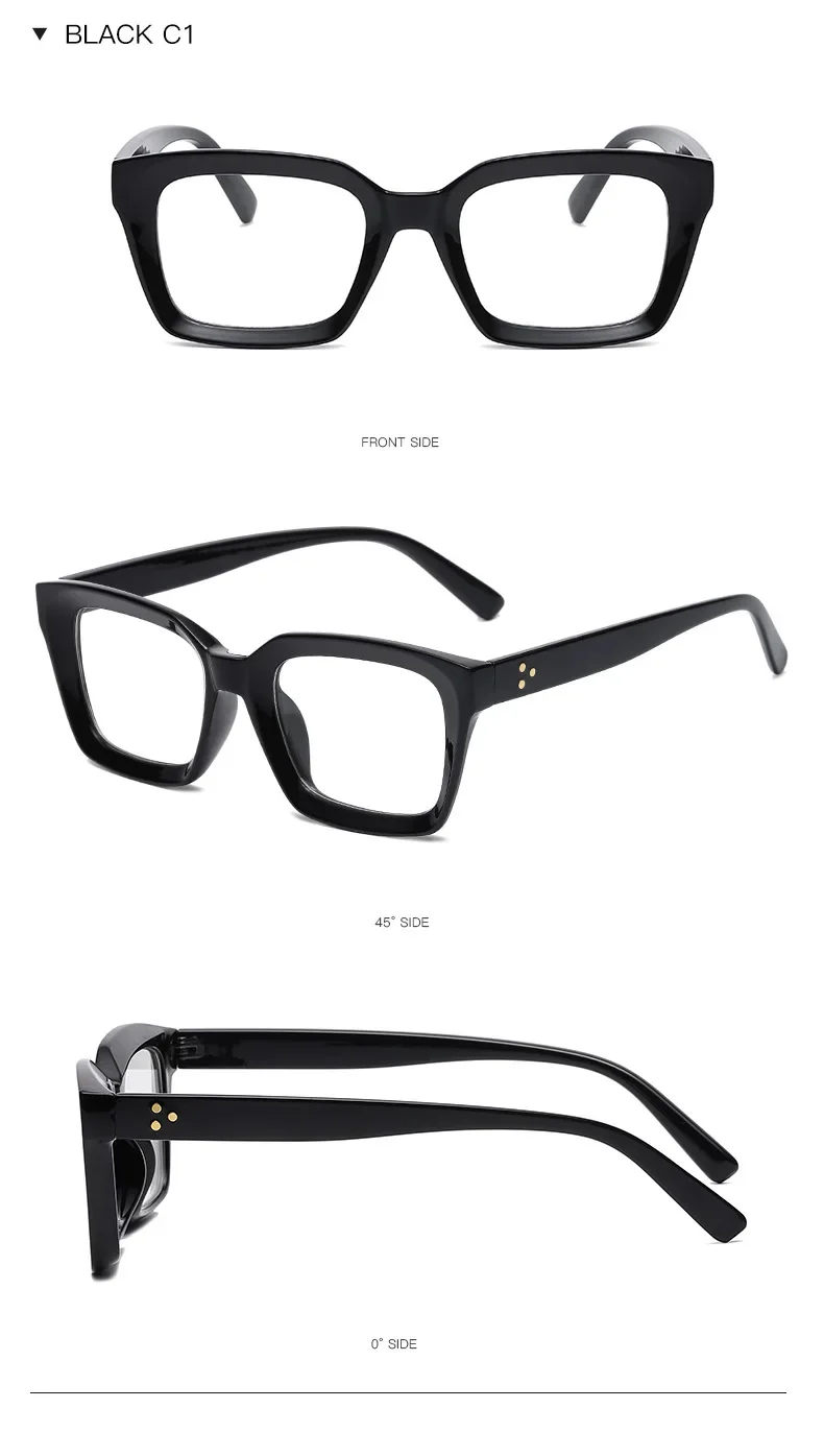 Unisex Transparente Quadratische Lesebrille Für Frauen Mode Übergroßen Anti Blau Licht Computer Männer Brillenfassungen – Detail 12