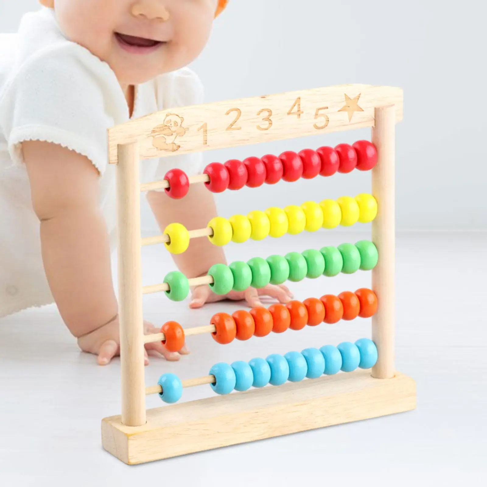 Boulier en bois pour enfants, jouet de développement manipulateur mathématique, addition et soustraction, 5 nucléoAbacus pour enfants, bébé d'âge alth