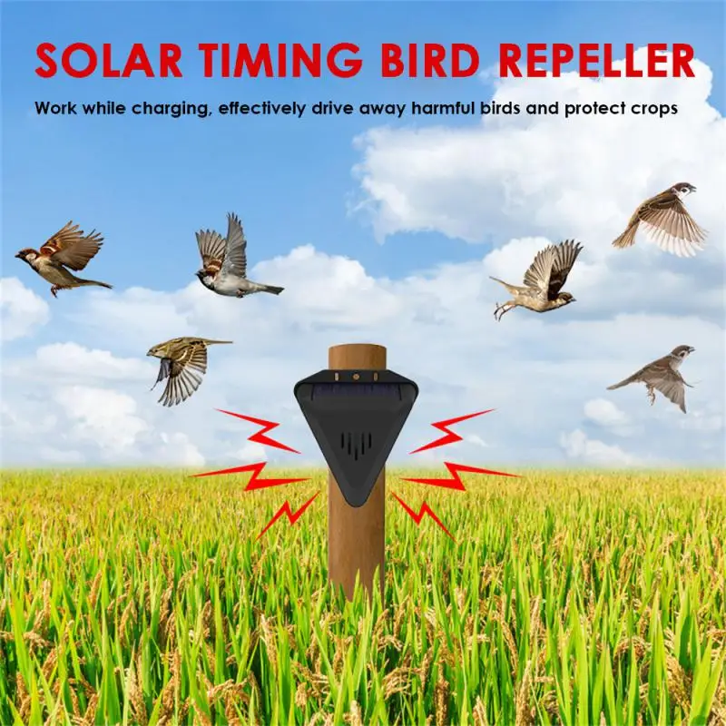 Solar Alarm Bird Repeller Animal Repellent Outdoor Drive Away Wild Animals Waterproof Alarm Security Protection Garden Farm