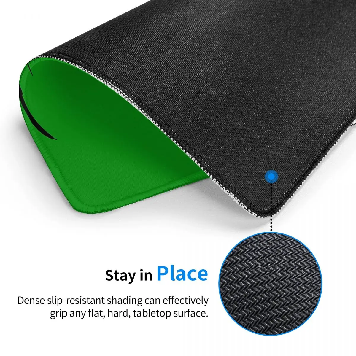 Custom Hulk Green Anger Mouse Pad Anti-Slip Rubber Mousepad with Durable Stitched Edges for Gamer Laptop Desktop Mouse Mat