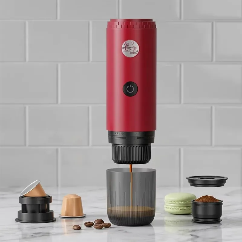 Commercial Mini Custom Logo USB Portable OEM French Stainless Steel Coffee Making Machine Espresso Coffee Maker Car Hotel