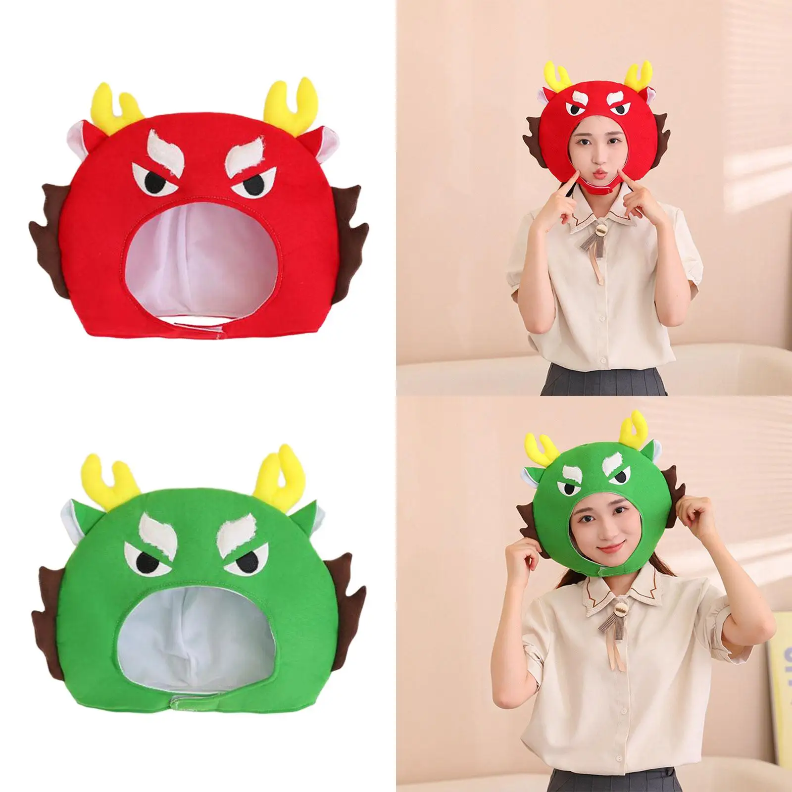 Plüsch-Drachenhut, Cartoon-Kopfbedeckung, Cosplay, bezauberndes Outfit, Kopfschmuck, lustige Kopfbedeckung, Drachen-Kopfbedeckung für Bühnenauftritte