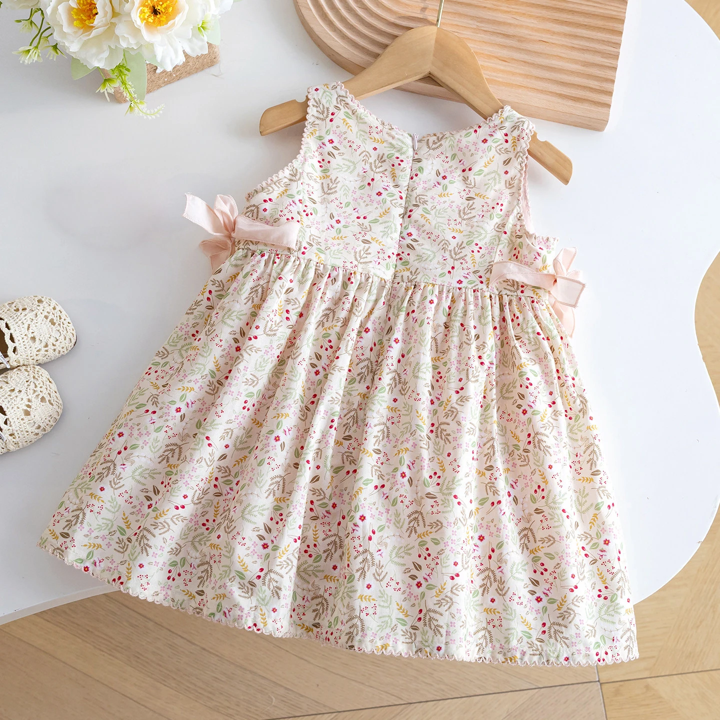 Girl's Summer Floral Tank Dress Baby Girls O-neck Sleeveless Princess Dresses Korean Kids Soft Breathable A-line Dress