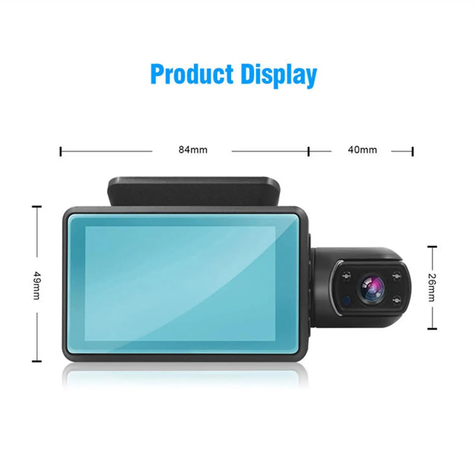 Dual Lens Car cam Recorder Front Inside Cabin Loop Recording 1080P for Taxi