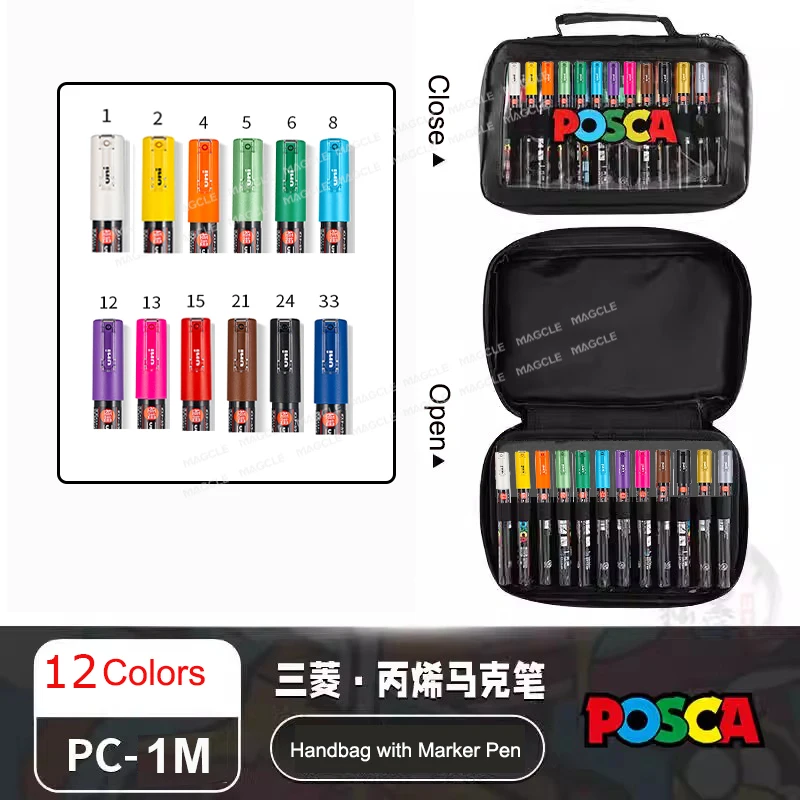 Uni Posca Acrylic Marker Set (1mm/3mm/5mm)