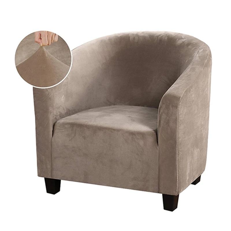 Elastic Sretch Coffee Velvet Tub Sofa Armchair Seat Cover Protector Washable Furniture Stretch Slipcover Home Chair Decoration