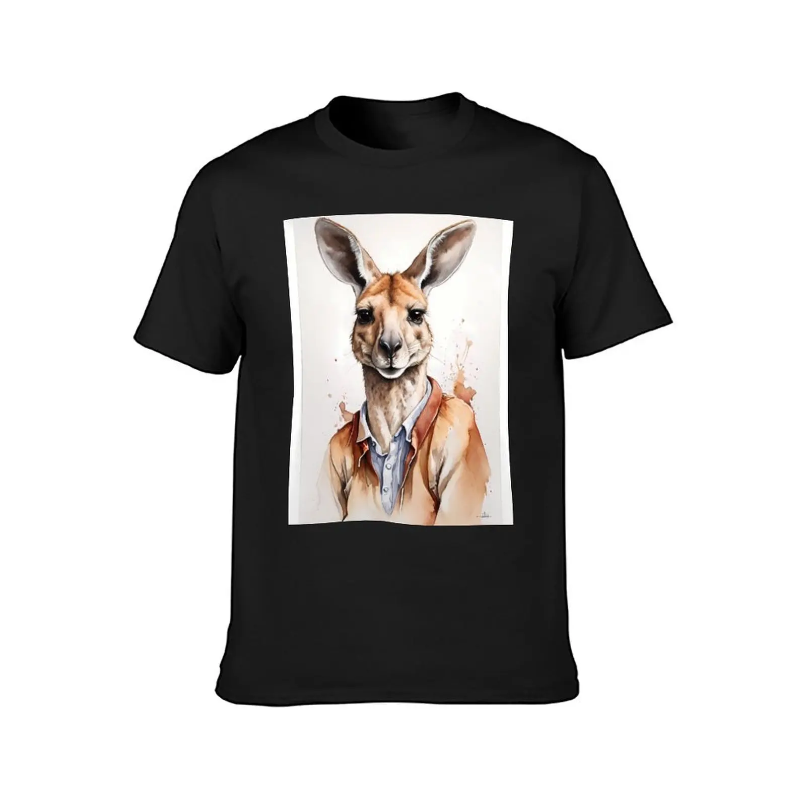 The gentleman: Kangaroo T-Shirt summer clothes boys animal print mens plain t shirts