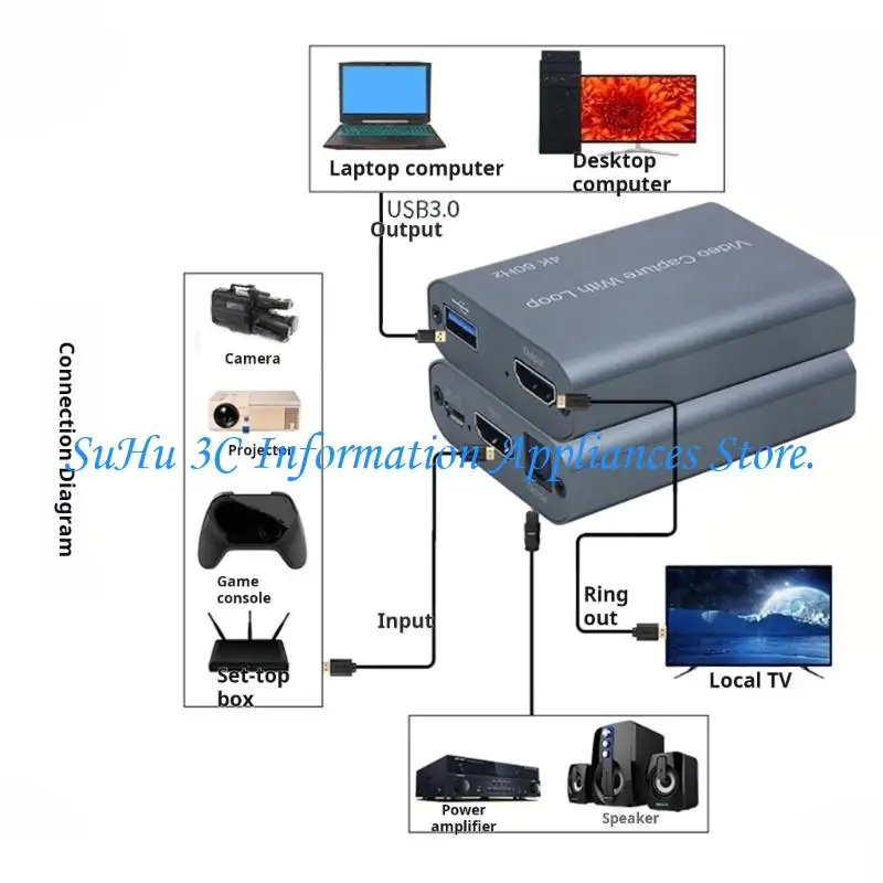 placa-captura-video-usb30-4k-@-60hz-hdtv-game-microfone-dispositivo-transmissao-ao