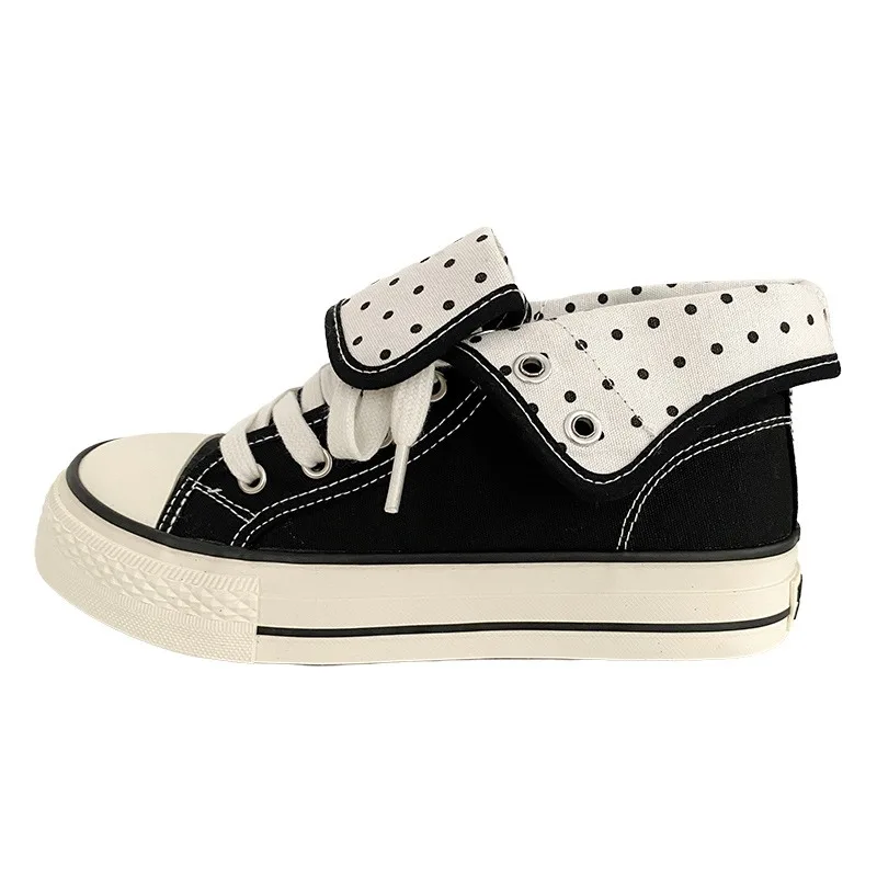 

Spring Autumn Breathable Casual Sneaker Lady Vulcanized Thick-Soled Sneakers Women High-Top Canvas Shoes Cute Adult Skate Shoe