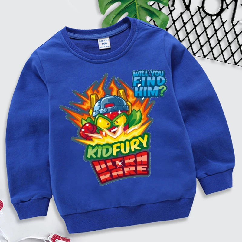 Nette Cartoon Kinder Sweatshirt SuperThings Drucken Langarm Tops Mädchen Rundhals Sweatshirts Herbst Jungen Kleidung Casual Pullover