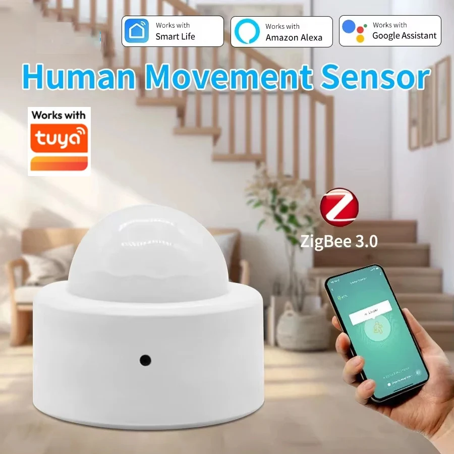 Zigbee Mini Smart Human Body PIR Motion Sensor Infrared Detector Sensor Remote Control Alarm Work with Tuya Alexa Smart Life App