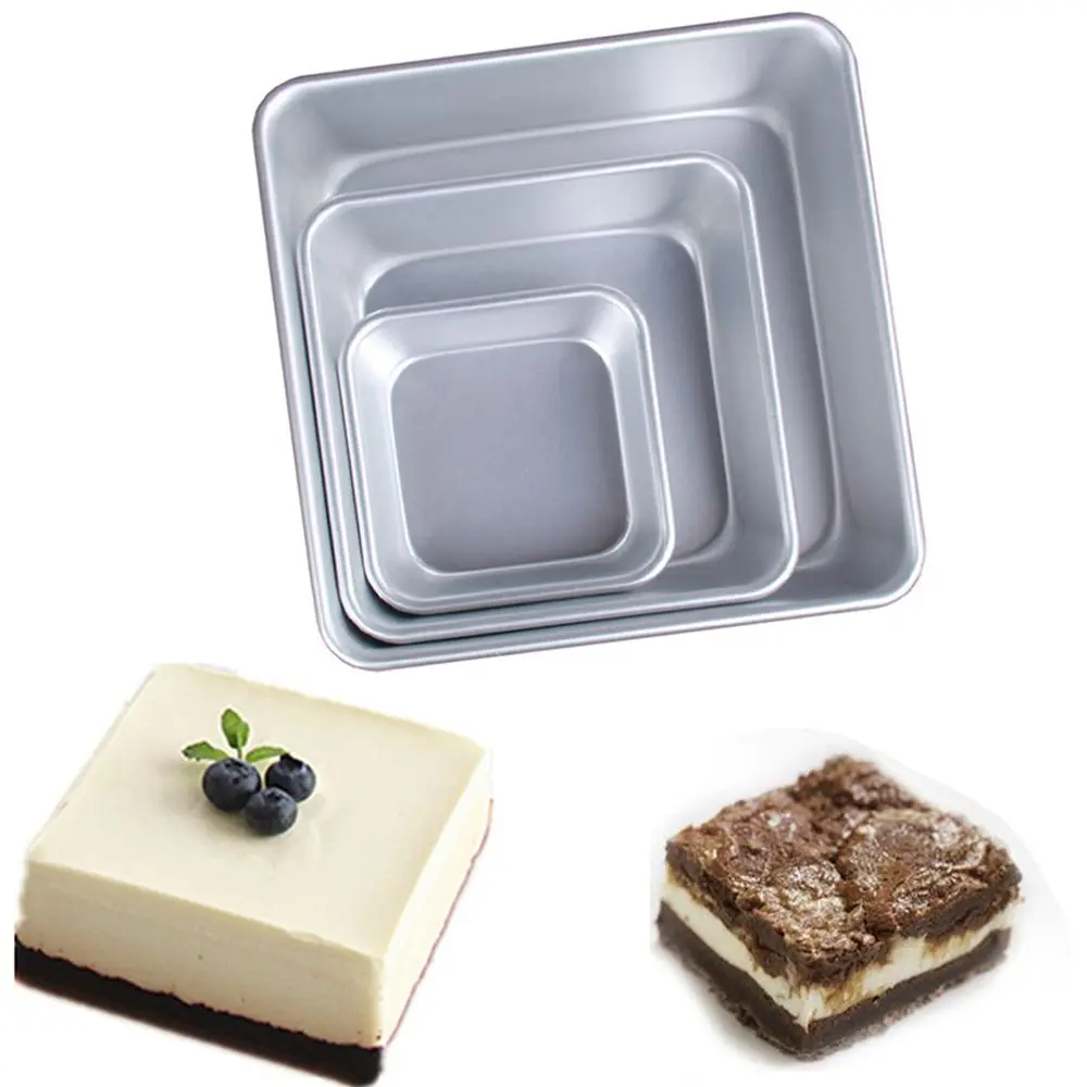 Square Aluminum Alloy Nonstick Birthday Cheesecake Baking Parts Baking Mould Pan Baking Dish Cake Mold Cake Template