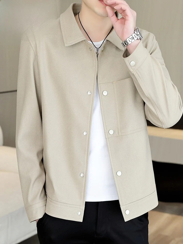 

Мужская повседневная рабочая одежда Pierre Cardin Jaet, однотонная однотонная одежда с лацканами, весна-осень, новый легкий городской наряд Maturi Faion