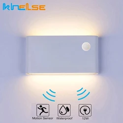 6W 12W 20W 30W Led Outdoor Wall Lamps Waterproof Sense Aluminum Wall Lights Porch Garden Corridor Wall Sconce Indoor Wall Light