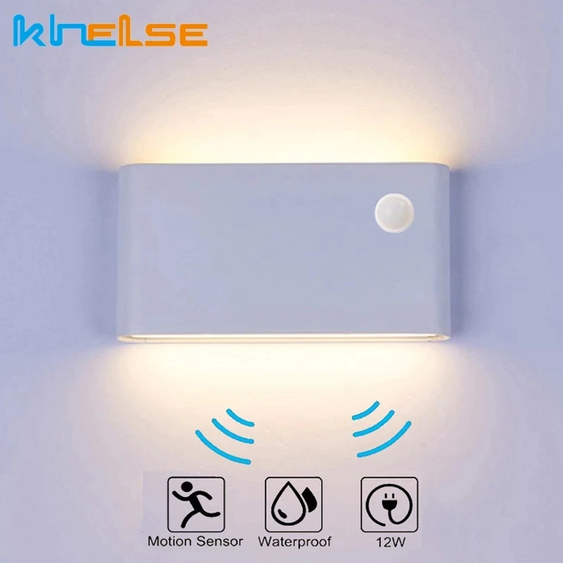 6W 12W 20W 30W Led Outdoor Wall Lamps Waterproof Sense Aluminum Wall Lights Porch Garden Corridor Wall Sconce Indoor Wall Light