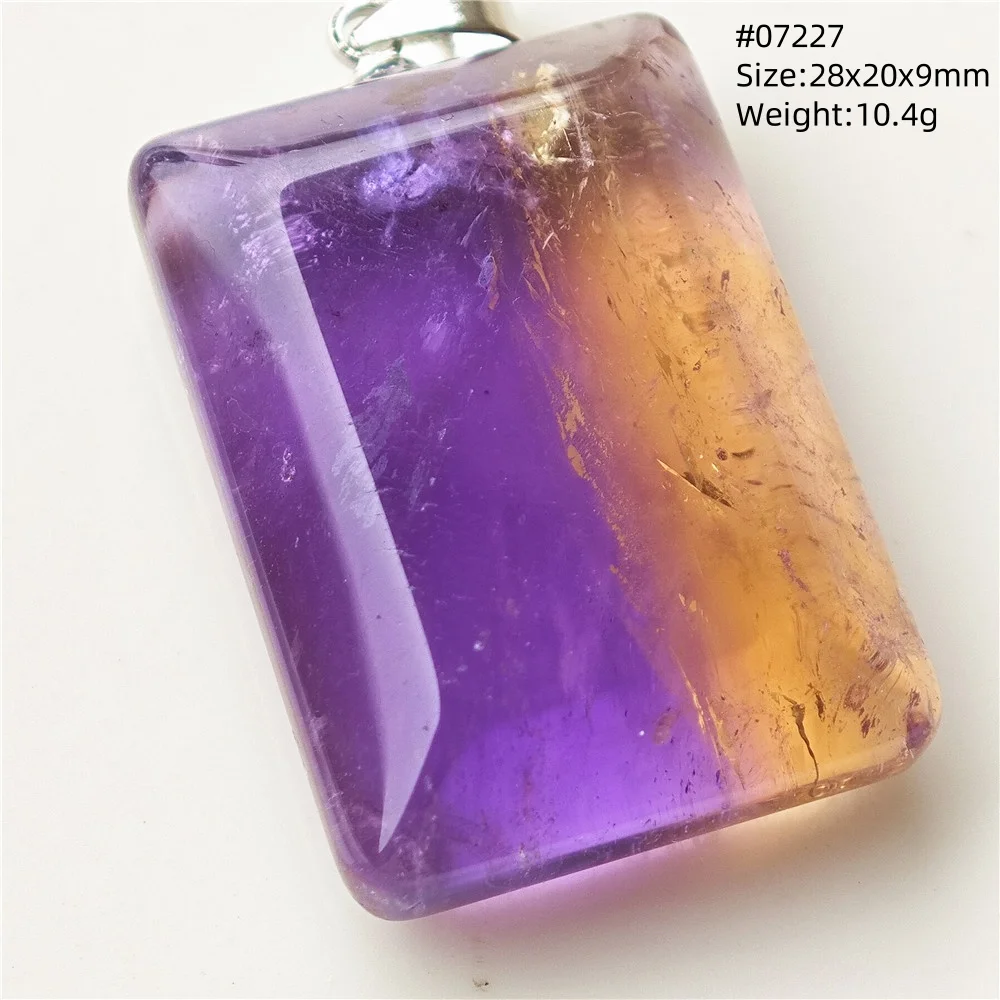 

Natural Purple Yellow Ametrine Quartz Pendant Rectangle Water Drop Rare Amethyst Citrine Jewelry Women Men Necklace AAAAAA