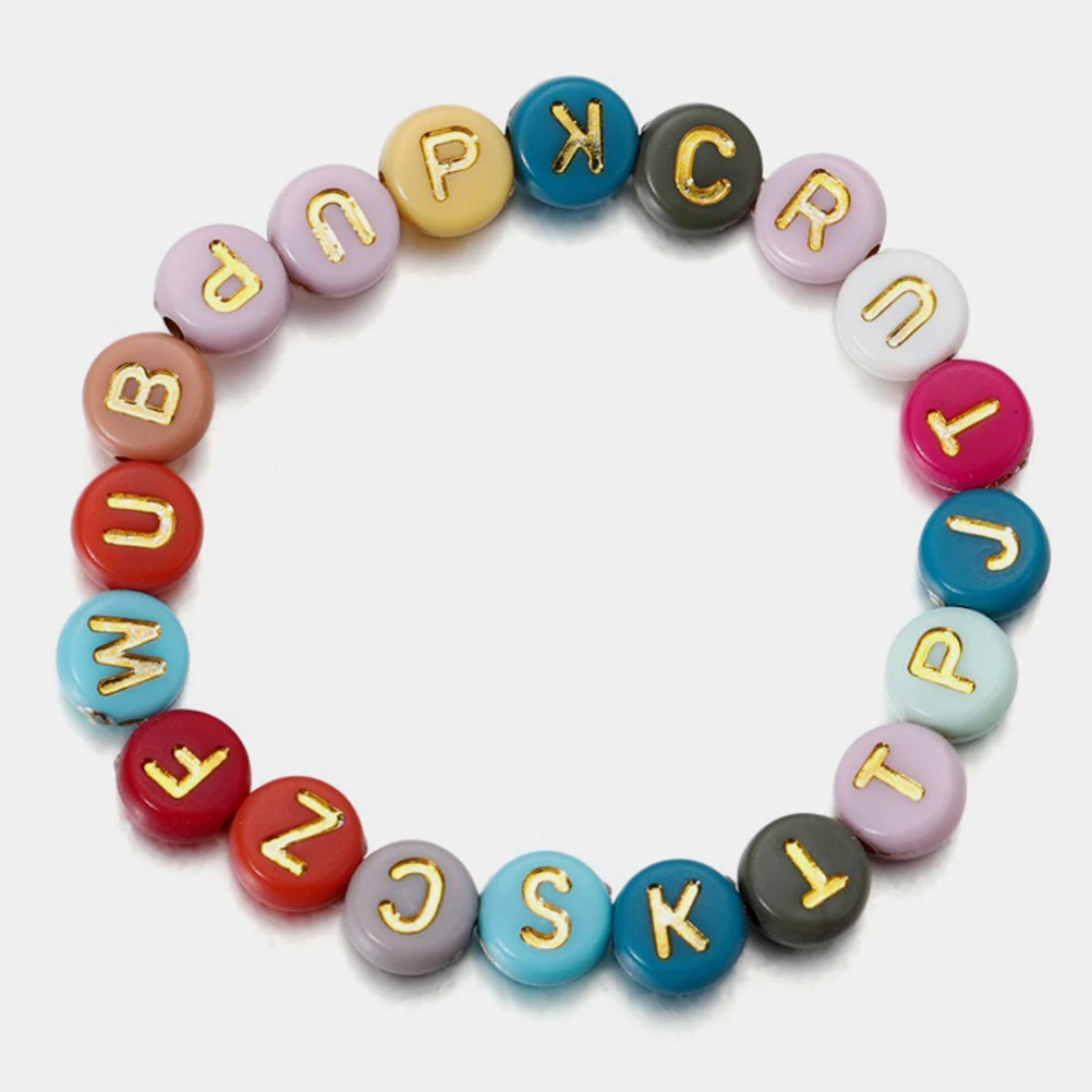 

1 set Letter Round Acrylic Alphabet Beads for Bracelets Necklace DIY Crafts Jewelry Round Small Beads H made Accessories