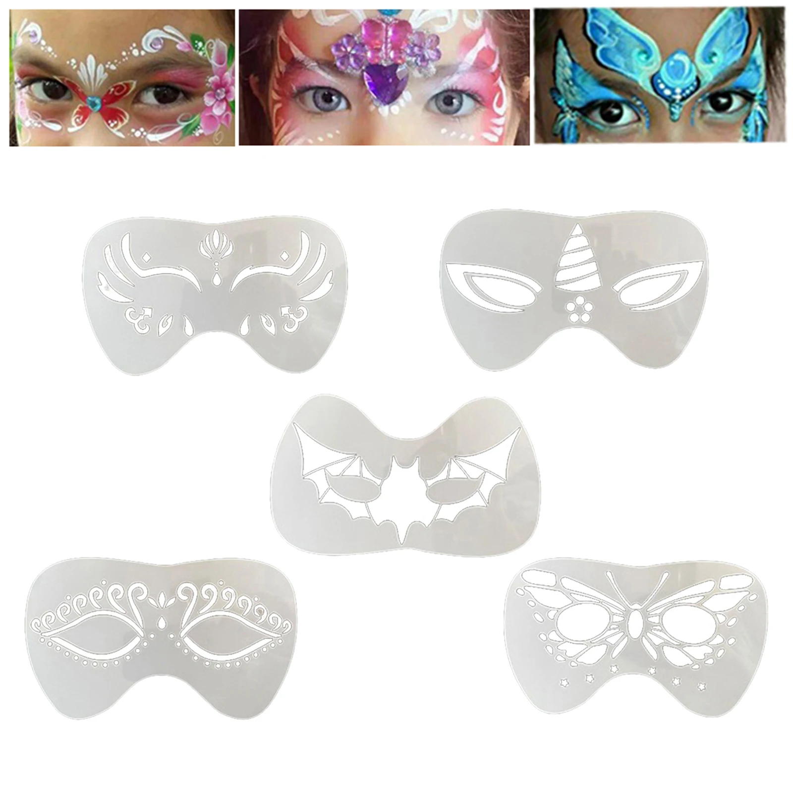 Face Painting Templates for Holiday Halloween Premium Material Multiple Pattern DIY Party Makeup Supplies Lightweight Reusable