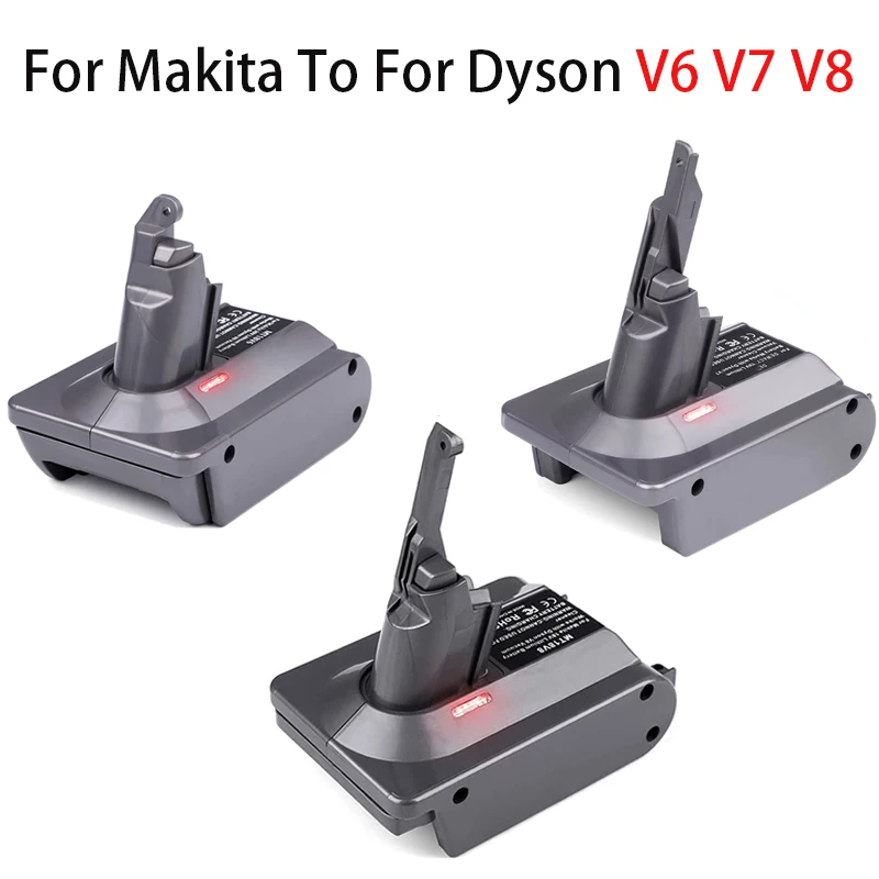 Adaptador convertidor de batería MT18V6 para Makita, convertidor de batería de iones de litio de 18V para Dyson V6, V7, V8, SV04, SV03, DC59, DC58,