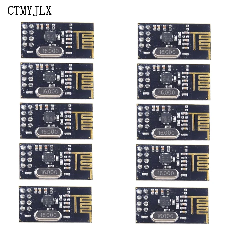 10PCS NRF24L01 2.4GHz 2Mbit/s Wireless Data Transmission RF Transceiver Module Board 1.9-3.6V For Arduino DIY Electronic Kit