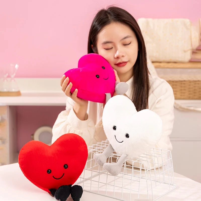 Cuore d'amore Morbido cuscino di tiro San Valentino Gambe d'amore Bambole Cuscino di peluche per divano di casa Peluche ripiene di nozze Regali romantici