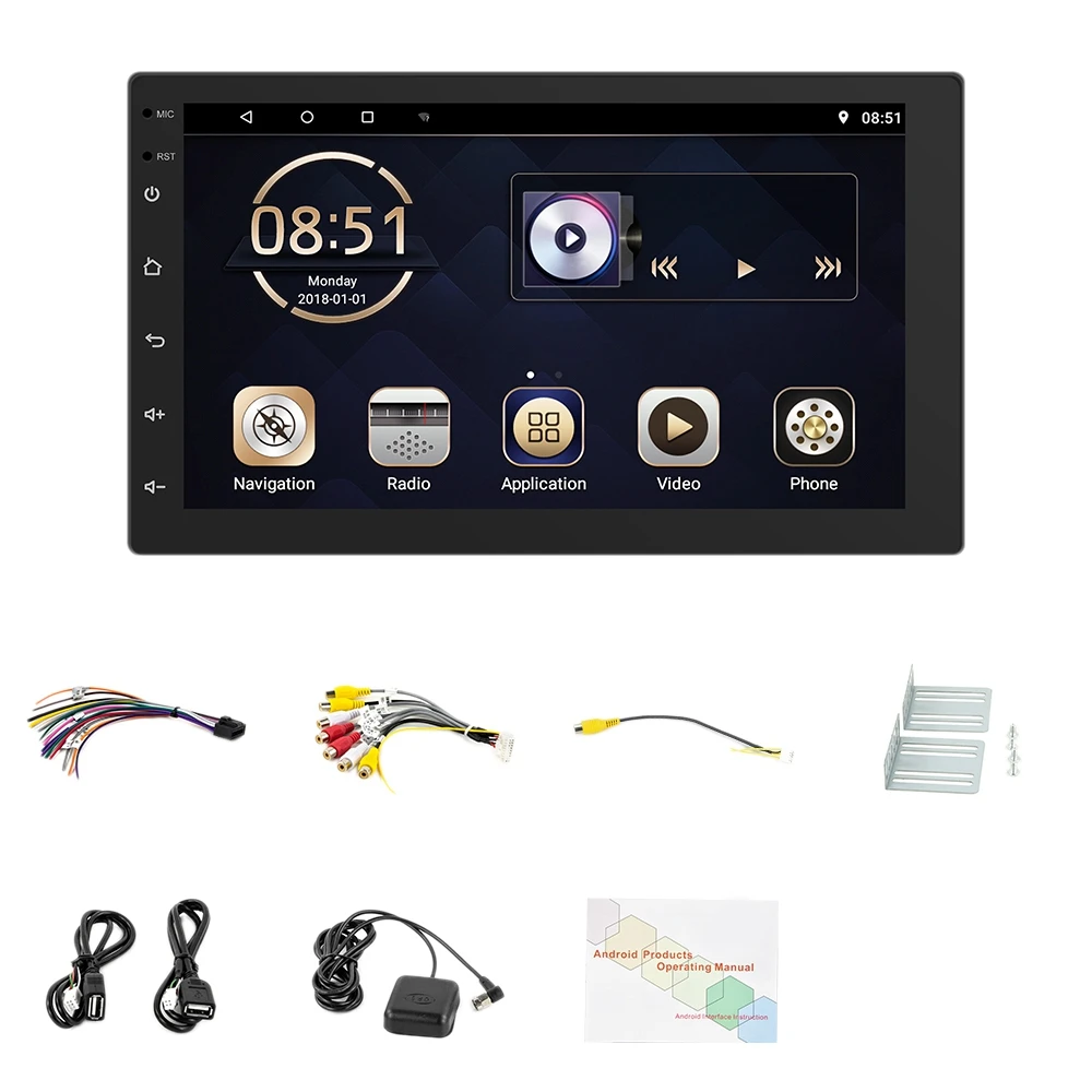 

7 Inch WIFI Car Stereo 2G+32G Android 9.0 MP5 Player Support GPS Navigation OBD 3 Screen Simultaneous Video