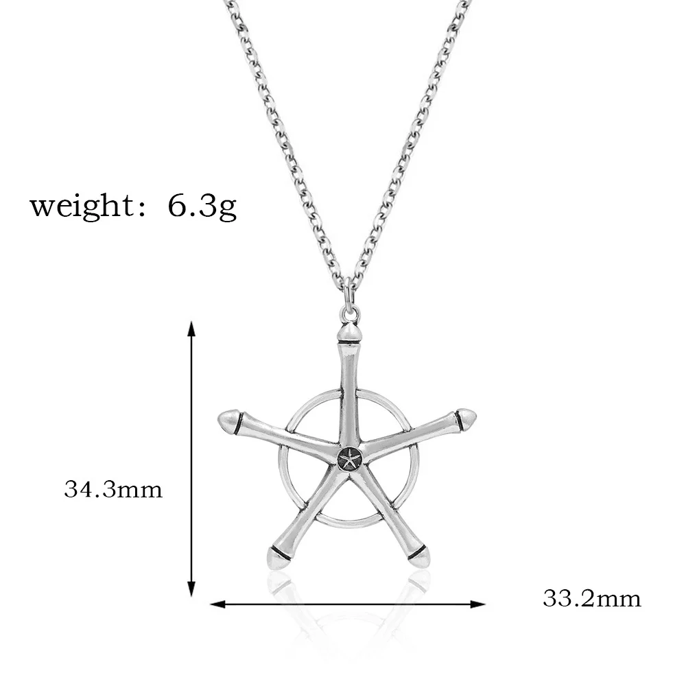 Anime Bleach Necklace Quincy Ishida Uryuu Cosplay Ginrei Gojiaku Amulet Alloy Choker Chain Keychain Pendant Jewelry Gifts