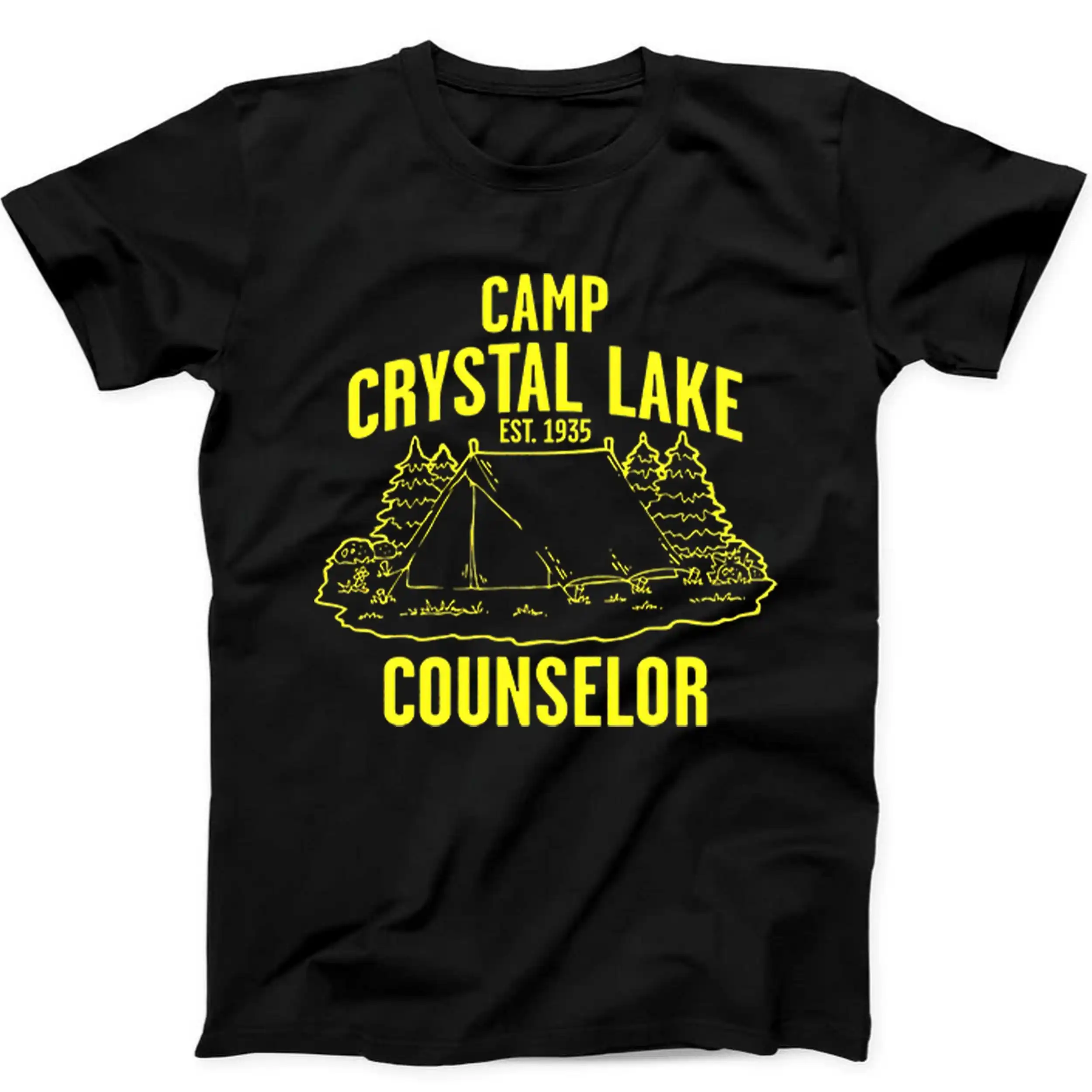 Camp Crystal Lake Funny Meme Film Music Gift Black Tee T Shirt Summer Men's and Women's Loose and Breathable T-shirt Top