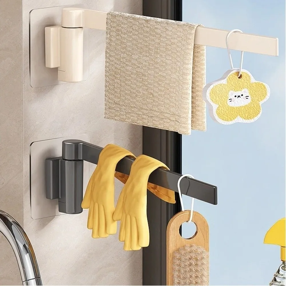 New Rotating Kitchen Cloth Organizer Wall-Mounted Multi-Functional Dishcloths Storage Holder Space-Saving Drainage Rack Kitchen