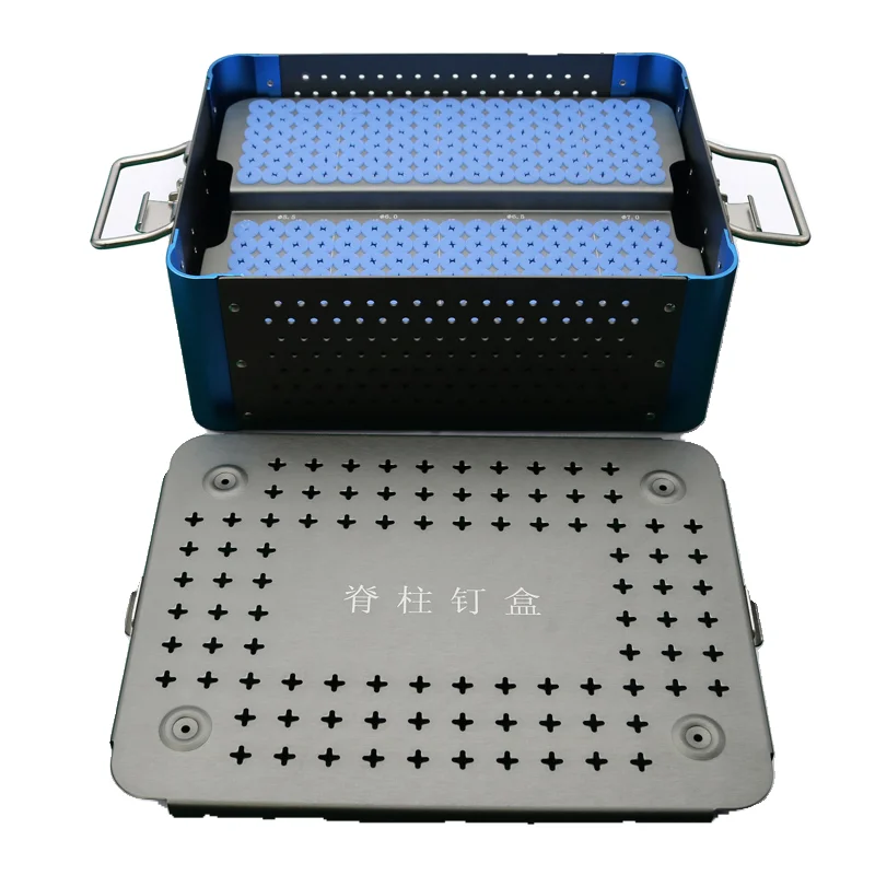 Medical orthopedic spine nail box aluminum alloy instrument sterilization box